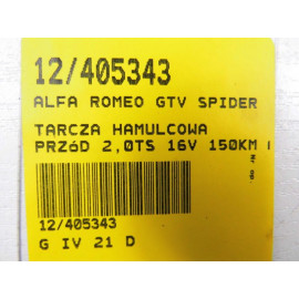 ALFA ROMEO GTV SPIDER TARCZA  PRZÓD 2,0TS