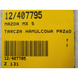 MAZDA MX 5 89-97 TARCZA HAMULCOWA PRZÓD