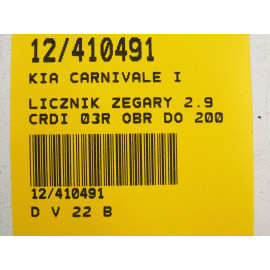 CARNIVALE I 02-05 LICZNIK ZEGARY 2,9CRDI 0K52A5543