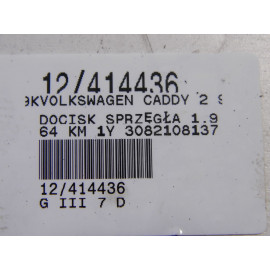 VW CADDY DOCISK SPRZĘGŁA 1,9D 3082108137
