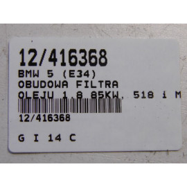 BMW E34 OBUDOWA FILTRA OLEJU 1,8 1727527