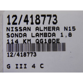 NISSAN ALMERA N15 SONDA LAMBDA 1,8 QG18DE
