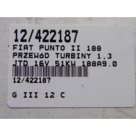 FIAT PUNTO II 188 PRZEWÓD TURBINY 1,3JTD 16V 188A9