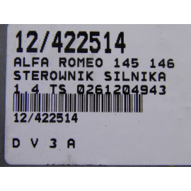 ALFA ROMEO 145 STEROWNIK SILNIKA 1,4 TS 0261204943