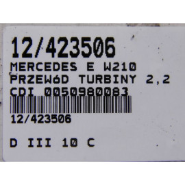 MERCEDES E W210 PRZEWÓD TURBINY 2,2 CDI 0050980083