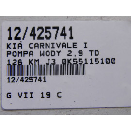 KIA CARNIVALE I POMPA WODY 2,9 TD 0K55115100