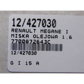 RENAULT MEGANE I MISKA OLEJOWA  1,6 7700872643C