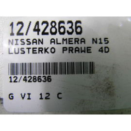 NISSAN ALMERA N15 LUSTERKO PRAWE ELEKTRYCZNE 4D