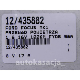 FORD FOCUS MK1 PRZEWÓD RURKA 1,6 16V 98AB-9R504-AD