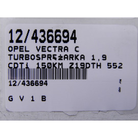 VECTRA C TURBOSPRĘŻARKA 1,9 CDTi Z19DTH 55205483