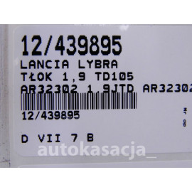 LANCIA LYBRA TŁOK 1,9JTD AR32302 KORBOWÓD 2W1
