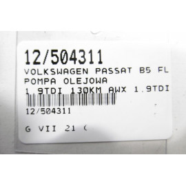 VW PASSAT B5 FL POMPA OLEJU 1,9TDI 038115105D AWX