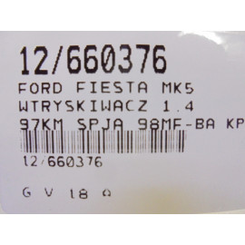 FIESTA MK5 WTRYSKIWACZE 98MF-BA KPL 1,4 16V 9F593