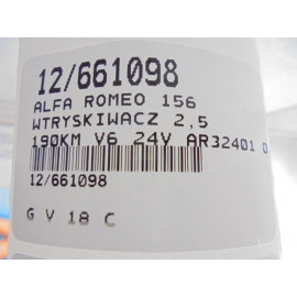 ALFA ROMEO 156 WTRYSKIWACZE 0280150702 2,5 V6 KPL