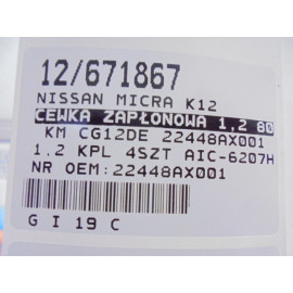 MICRA K12 CEWKI 22448AX001 1,2 KPL 4SZT AIC-6207H